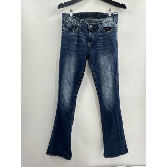 Miss Me Darkwash Mid Rise Bootcut Plain Jeans Womens Size 29 Western Cowgirl - Picture 1 of 14